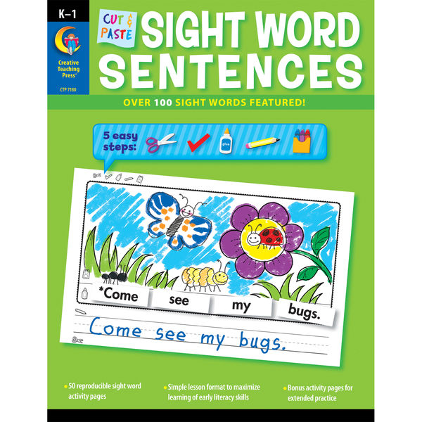 Creative Teaching Press Cut And Paste Sight Word Sentences 7180